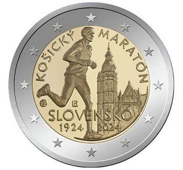 Монета 2 Євро 2024 Словаччина - Кошицький марафон миру 36439 фото