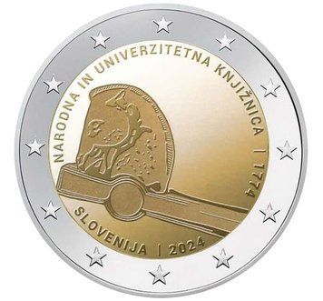 Монета 2 Євро 2024 Словенія - 250-річчя Національної та університетської бібліотеки 37273 фото