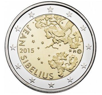 Монета 2 Євро 2015 Фінляндія - Жан Сібеліус 5565 фото