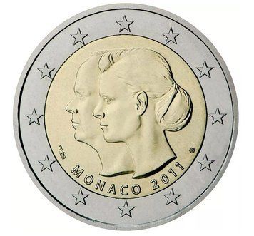 Монета 2 Євро 2011 Монако - Шарлен і Альберт II 6886 фото
