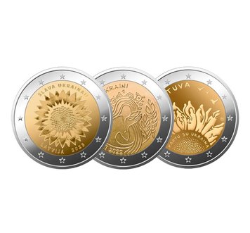 Collection of Baltic coins dedicated to Ukraine