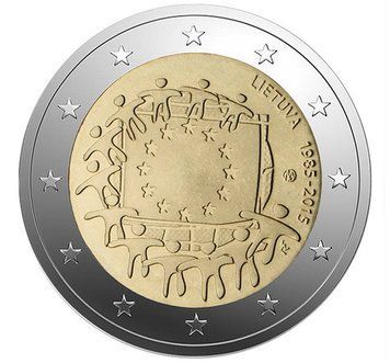 Монета 2 Євро 2015 Литва - 30 років прапору Європейського Союзу 8431 фото