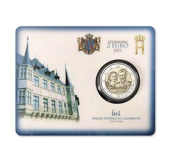 Монета 2 Євро 2021 Люксембург - 40-річчя весілля Марії Терези та Анрі (BU coincard) 24174 фото