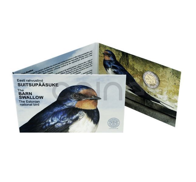 Estonia 2 Euro 2023 - The Barn Swallow - Estonian national Animal (BU coincard)