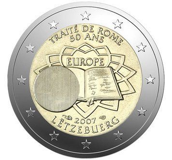 Монета 2 Євро 2007 Люксембург - Римський договір 2165 фото