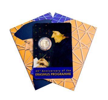 Монета 2 Євро 2022 Мальта - "Ерасмус 35" (BU coincard) 29551 фото