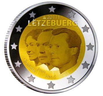 Монета 2 Євро 2011 Люксембург - Жан Люксембурзький 1384 фото