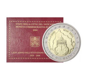 Монета 2 Євро 2004 Ватикан - 75 років від заснування Ватикану 4787 фото