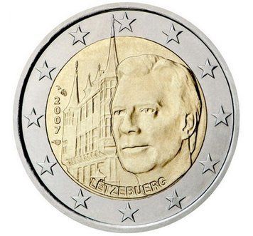 Монета 2 Євро 2007 Люксембург - Великий князівський палац 1381 фото