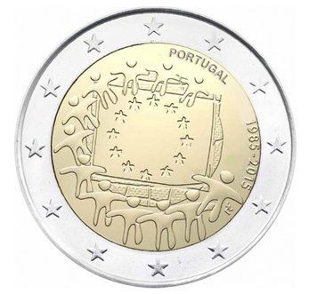 Монета 2 Євро 2015 Португалія - 30 років прапора ЄС 8537 фото
