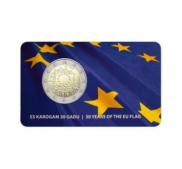 Монета 2 Євро 2015 Латвія - 30 років прапору ЄС (BU) 8295 фото