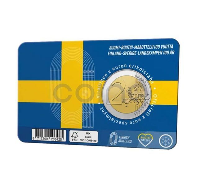 Finland 2 Euro 2025 - 100th Anniversary of the Finland-Sweden Athletics Match (BU in Coincard, Engl