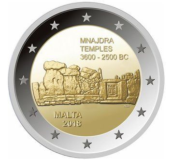 Монета 2 Євро 2018 Мальта - Храми Мнайдра 15679 фото