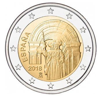 Монета 2 Євро 2018 Іспанія - Історичний центр Сантьяго-де-Компостела 14537 фото