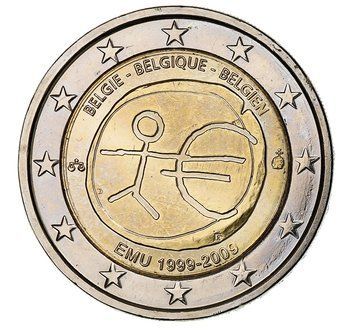 Монета 2 Євро 2012 Бельгія - 10 років монетарної політики ЄС (EMU) і запровадження євро 3523 фото