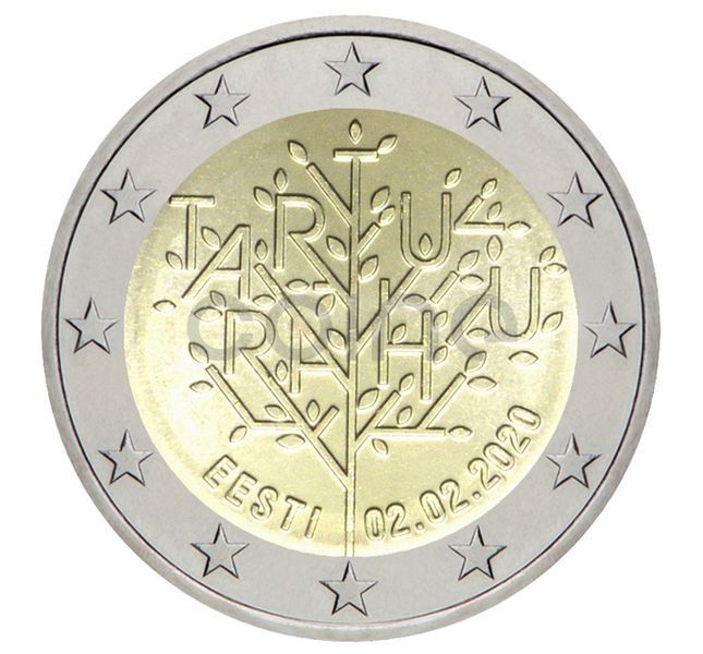Estonia 2 Euro 2020 - Centenary of the Tartu Peace Treaty (BU coincard)