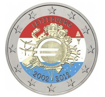 Luxembourg 2 Euro 2012 - 10 Years of Euro (in color)