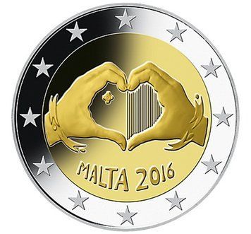 Монета 2 Євро 2016 Мальта - Кохання 11589 фото