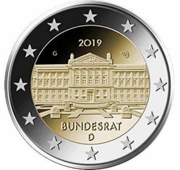 Монета 2 евро 2019 Германия - Бундесрат (A D F G J) G 17255 фото