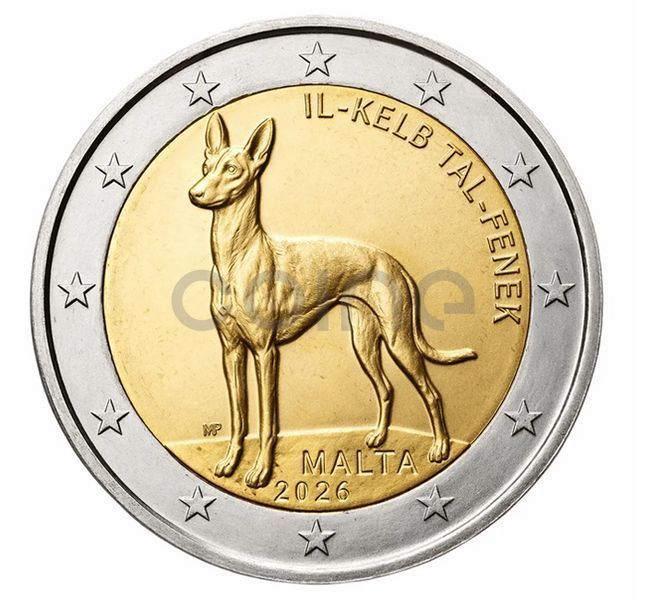 Malta 2 Euro 2026 - Pharaoh Hound (BU in Coincard)