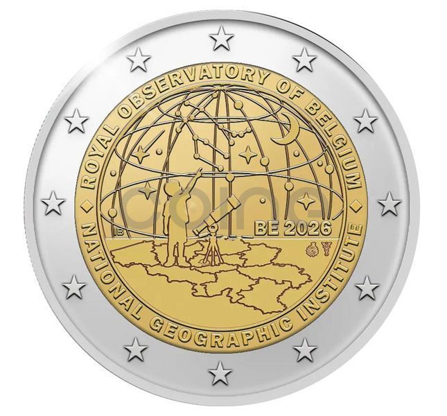 Belgium 2 Euro 2026 - National Geographical Institute and Royal Observatory(BU - Flemish coincard)