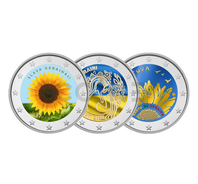 Collection of Baltic coins dedicated to Ukraine (сolored series)