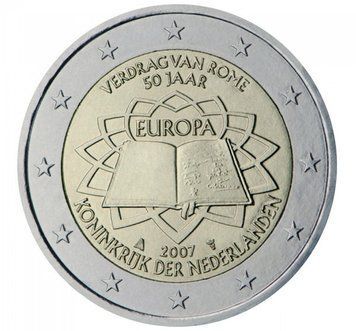 Монета 2 Євро 2007 Нідерланди - Римський договір 5586 фото