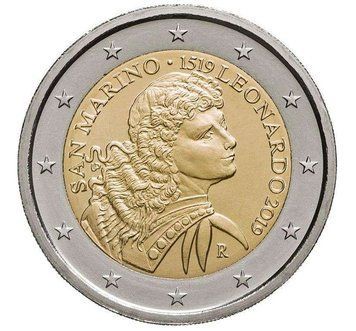 San Marino 2 Euro 2019 - 500th Anniversary of the Death of Leonardo da Vinci (BU without box)