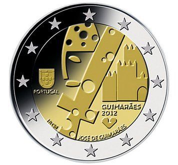 Монета 2 Євро 2012 Португалія - Гімарайнш, культурна столиця Європи 3748 фото