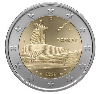 Монета 2 Євро 2026 Німеччина - Бремен (Музей кліматичних зон у Бремерхафені) (Випадкова літера) 41118 фото