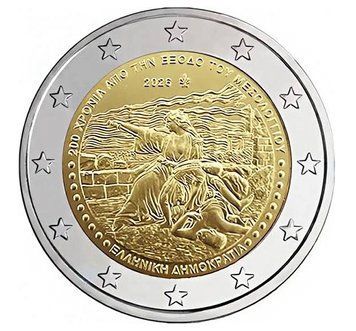 Монета 2 Євро 2025 Греція - Вихід з Месолонгі - 200-та річниця 43055 фото