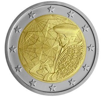 Монета 2 Євро 2022 Греція - Эрасмус 35 28252 фото