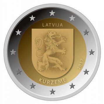 Монета 2 Євро 2017 Латвія - Курземе 13960 фото
