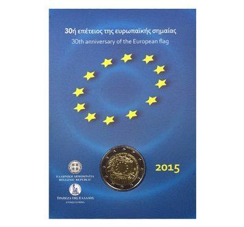 Монета 2 Євро 2015 Греція - 30 років прапору ЄС (BU) 37118 фото